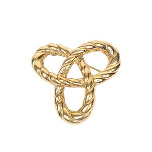Trifari Vintage Brooch Pin Gold Tone Trinity Knot Celtic Womens Jewelry Twisted